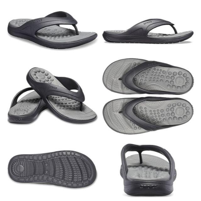 crocs(クロックス)のクロックス リバイバ フリップ/ ブラック×スレートグレー 黒 23cm レディースの靴/シューズ(ビーチサンダル)の商品写真