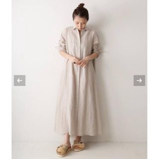 プラージュ(Plage)の【タグ付き】Plage Linen Flared ワンピース 38(ロングワンピース/マキシワンピース)