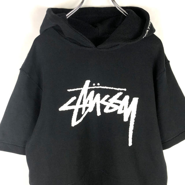 ☆【STUSSY】ストックロゴ　半袖　パーカー　プルオーバー 美品