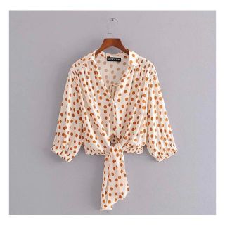 ザラ(ZARA)の2068＊S/S レトロ 水玉 ドット ブラウス(シャツ/ブラウス(長袖/七分))