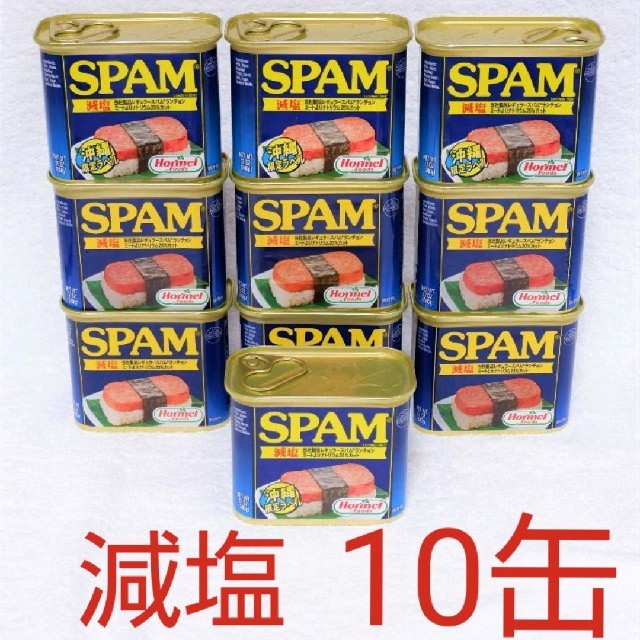 スパム 減塩 10缶 340g 沖縄ホーメル 沖縄限定ラベル！