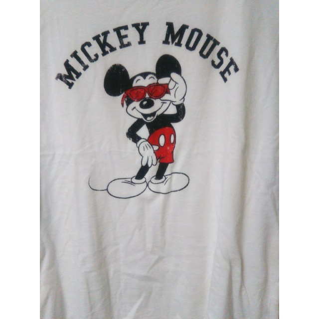 ミッキーマウス(ミッキーマウス)の【最終値引き】ディズニー ミッキーマウス ホワイト半袖Tシャツ レディースのトップス(Tシャツ(半袖/袖なし))の商品写真