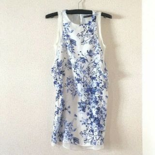 ザラ(ZARA)のZARA バタフライ 蝶々 ホワイト装苑ドレス 女優着用 ワンピース(ひざ丈ワンピース)