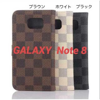 ★ギャラクシー Note9 / Note10レザー 格子柄 手帳型 ケース★(Androidケース)
