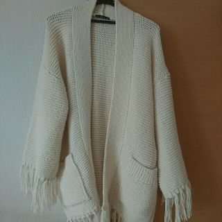 ザラ(ZARA)のZARA フリンジニットガウン(スプリングコート)