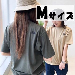 ザノースフェイス(THE NORTH FACE)の送料込★Mサイズ★ノースフェイス シンプル ロゴ ポケット メンズ ニュートープ(Tシャツ/カットソー(半袖/袖なし))