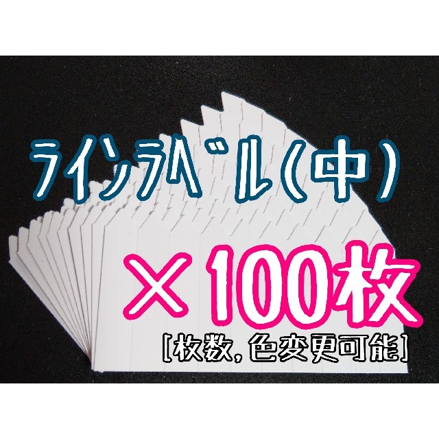 カラーオーダー可◎ 白 100枚 中 ラインラベル 園芸ラベル カ ハンドメイドのフラワー/ガーデン(その他)の商品写真