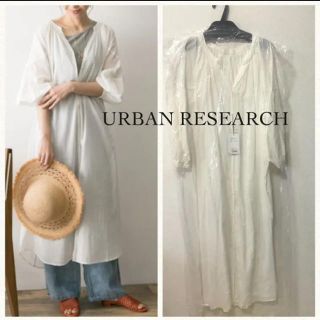 アーバンリサーチ(URBAN RESEARCH)の新品！アーバンリサーチ♡コットンボイル袖ボリュームギャザーワンピース(ロングワンピース/マキシワンピース)