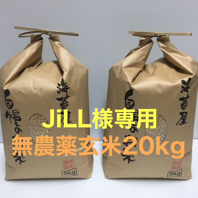 JiLL様専用 無農薬 コシヒカリ 玄米20kg(5kg×4)令和元年 徳島県産