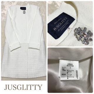 ジャスグリッティー(JUSGLITTY)の♡春 ビジュー付きツイードコート♡(スプリングコート)