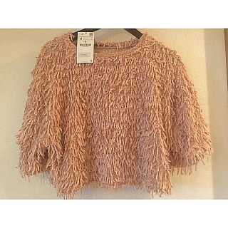 ザラ(ZARA)の★新品タグ付★ZARA フリンジ トップス (カットソー(半袖/袖なし))