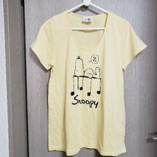 ピーナッツ(PEANUTS)の最終値下げ！スヌーピー☆Ｕネック半袖Tシャツ☆M(Tシャツ(半袖/袖なし))