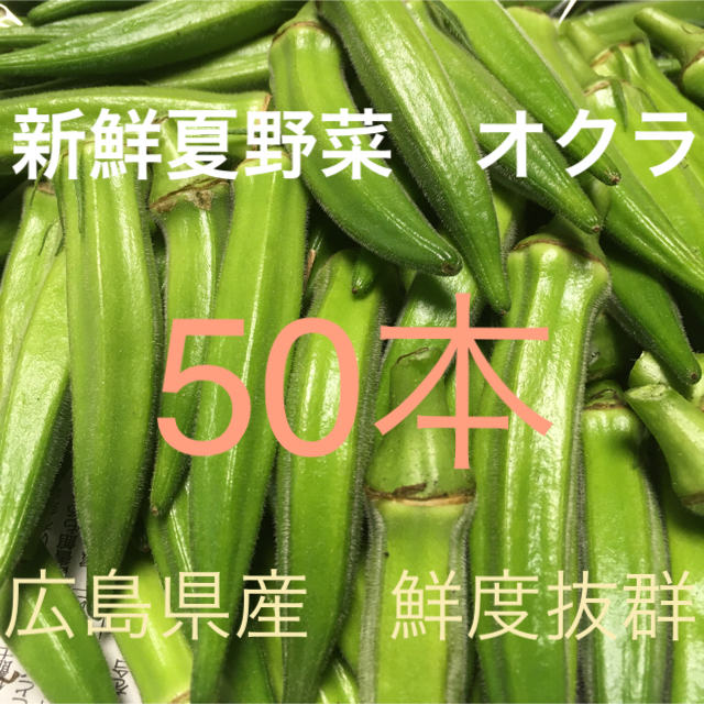 広島県産新鮮夏野菜 鮮度抜群朝採り&夕採 旬の夏野菜自家製オクラ50本セット 食品/飲料/酒の食品(野菜)の商品写真