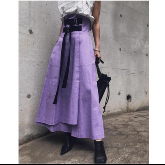 ロングスカートDOUBLE TAPE BELT SKIRT