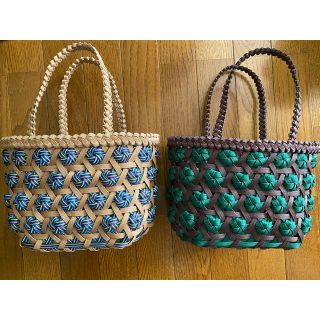 専用 六つ目と花結び編みのバック2点セットの通販 by チコちゃん's 専用 六つ目と花結び編みのバック2点セットの通販 by チコちゃん's
