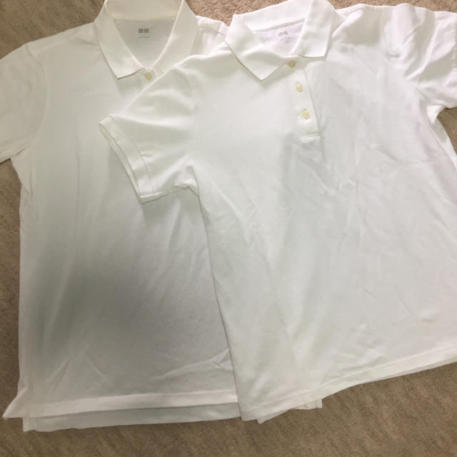 UNIQLO(ユニクロ)のUNIQLO 白ポロシャツ2枚組＃介護＃学生さん レディースのトップス(ポロシャツ)の商品写真