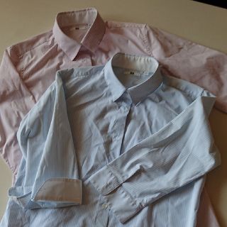 ユニクロ(UNIQLO)のUSED★UNIQLOレディースストライプシャツ★２枚(シャツ/ブラウス(長袖/七分))