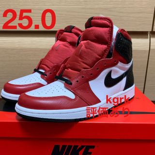 ナイキ(NIKE)のNIKE  WMNS ジョーダン1  SATIN RED 25.0(スニーカー)