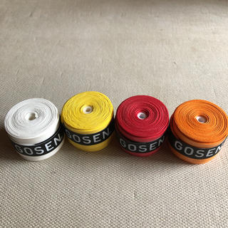 ゴーセン(GOSEN)のGOSENグリップテープ 4個 白黄赤オレンジ(バドミントン)