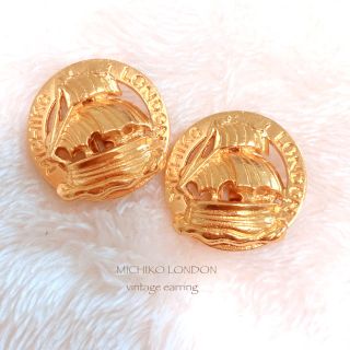 ミチコロンドン(MICHIKO LONDON)の【MICHIKO LONDON】ヴィンテージ 船イヤリング 美品　vintage(イヤリング)