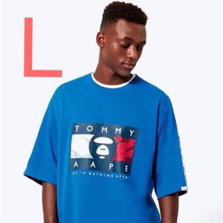 アベイシングエイプ(A BATHING APE)の完売品　激レアコラボ AAPE X TOMMY JEANS LOGO TEE L(Tシャツ/カットソー(半袖/袖なし))