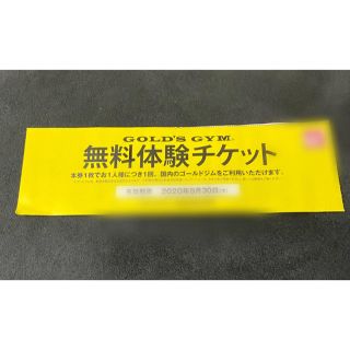 ゴールドジム　無料体験チケット　2枚セット(フィットネスクラブ)