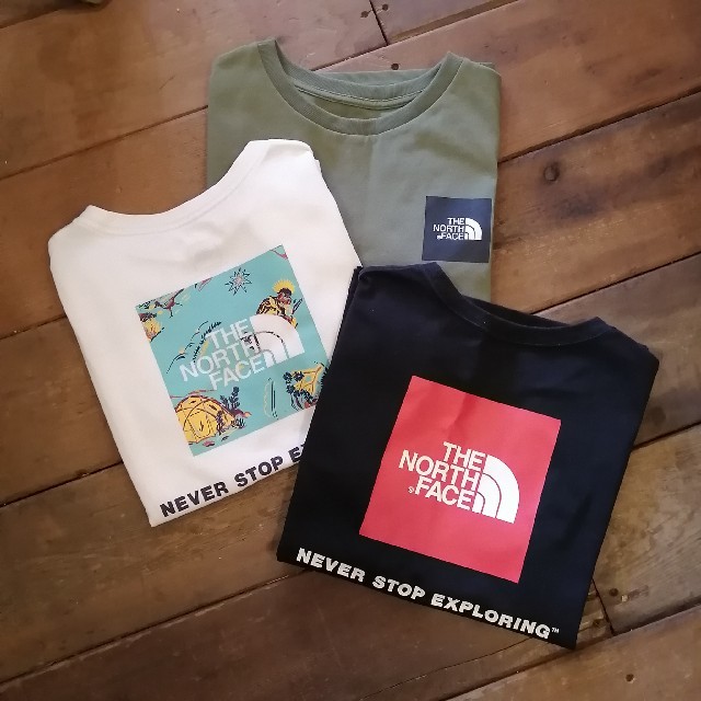 THE NORTH FACE(ザノースフェイス)のノースフェイス キッズ 半袖 Tシャツ 140 3枚組 ボックスロゴ キッズ/ベビー/マタニティのキッズ服男の子用(90cm~)(Tシャツ/カットソー)の商品写真