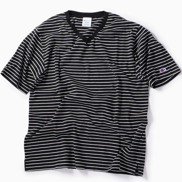 Champion(チャンピオン)の新品★Champion×SHIPS 別注ボーダーVネックTシャツ Sサイズ メンズのトップス(Tシャツ/カットソー(半袖/袖なし))の商品写真