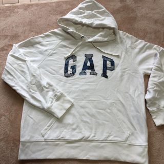 ギャップ(GAP)のGAP パーカー白　Ｌサイズ(パーカー)