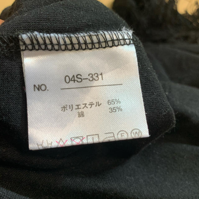 ブラック　トップス カットソー レディースのトップス(Tシャツ(半袖/袖なし))の商品写真