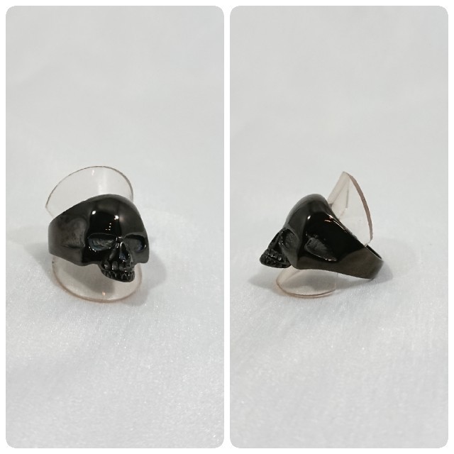 ステンレスブラックスカルring#26 メンズのアクセサリー(リング(指輪))の商品写真