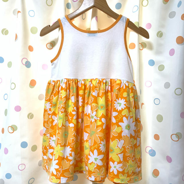 ☆カットソー 花柄プリントワンピース☆110cm(^^) キッズ/ベビー/マタニティのキッズ服女の子用(90cm~)(ワンピース)の商品写真