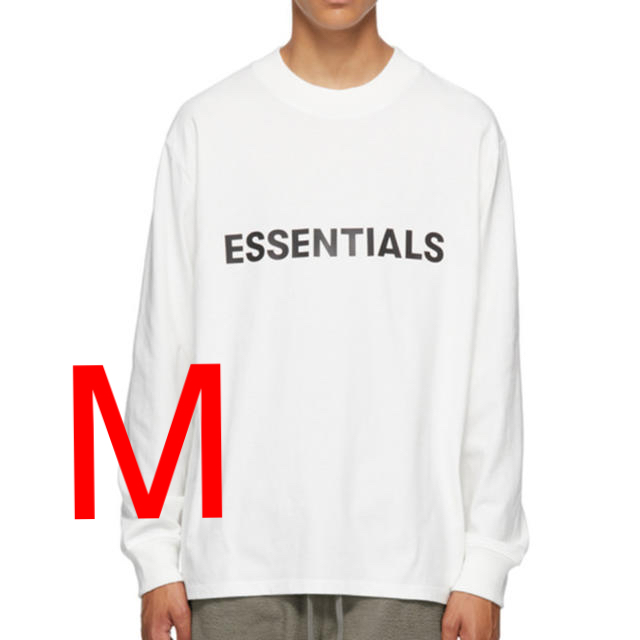 FEAR OF GOD(フィアオブゴッド)のfear of god  essentials  ロングスリーブ　ロンT 白　M メンズのトップス(Tシャツ/カットソー(七分/長袖))の商品写真