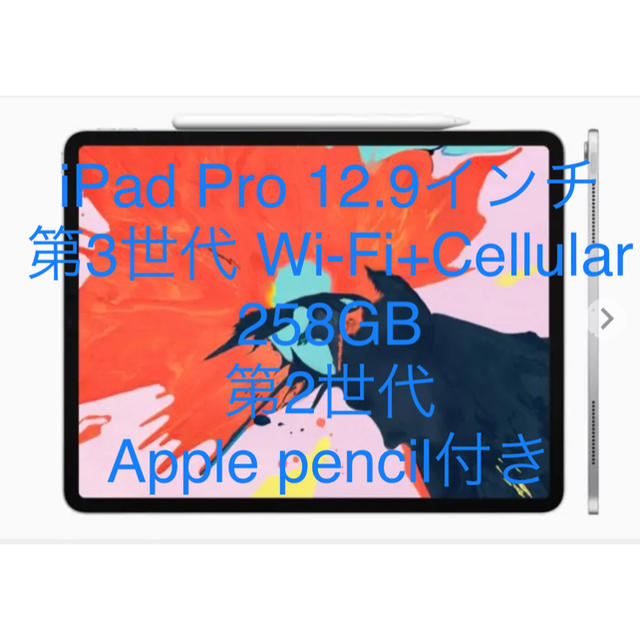 iPad Pro 12.9 3世代 WiFi+セルラー256G pencil付きタブレット