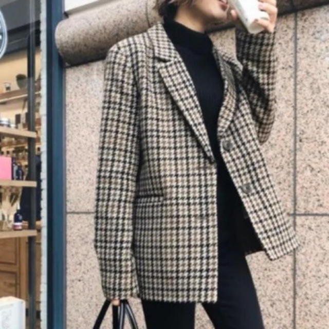 ゆかさん着用♡moussy CHECK JACKET♡チェックジャケット♡千鳥柄