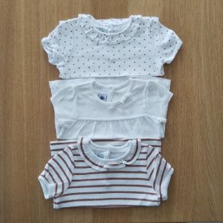 プチバトー(PETIT BATEAU)のPETIT BATEAU カットソー ３枚組 12M 74センチ(シャツ/カットソー)