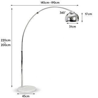 Midi Arco Curva アルコランプ アルコアーチ 大理石ベース 白(フロアスタンド)