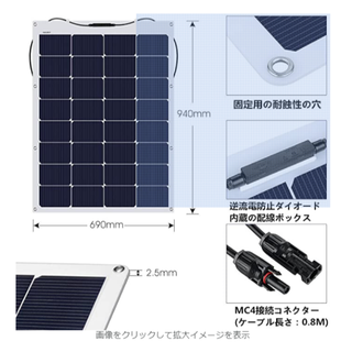 スワオキ ソーラーチャージャー 100W 単結晶 ソーラーパネル (その他)