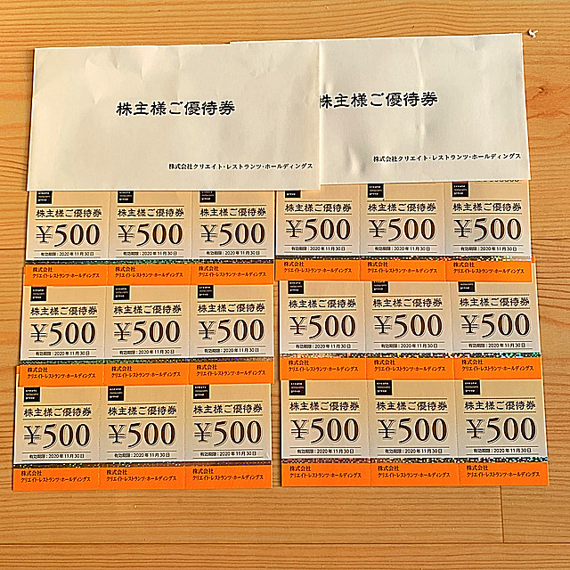 一時値下げ【送料込み】クリエイトレストランツ 株主優待　9000円分