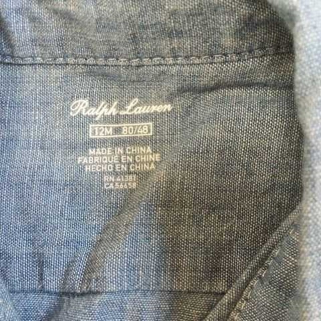 Ralph Lauren(ラルフローレン)の週末価格 ラルフローレン デニム ワンピース ノースリーブ 80 キッズ/ベビー/マタニティのベビー服(~85cm)(ワンピース)の商品写真