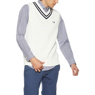 フレッドペリー(FRED PERRY)のフレッドペリー チルデン ベスト F3203 コットン素材 ケーブル編みニット(ベスト)