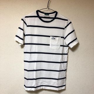 ラコステ(LACOSTE)のLACOSTE ラコステ 鹿の子地 ボーダーTシャツ 白 紺 日本製(Tシャツ/カットソー(半袖/袖なし))