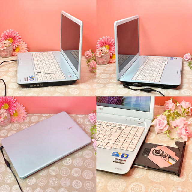 爆速SSD搭載✨すぐ使えるノートパソコン✨かわいい水色✨初心者向PC✨A3