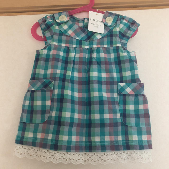 3can4on(サンカンシオン)の新品未着用⭐︎チェックワンピース 90 キッズ/ベビー/マタニティのキッズ服女の子用(90cm~)(ワンピース)の商品写真