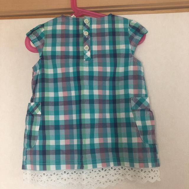 3can4on(サンカンシオン)の新品未着用⭐︎チェックワンピース 90 キッズ/ベビー/マタニティのキッズ服女の子用(90cm~)(ワンピース)の商品写真