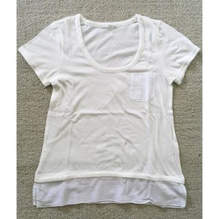 フェリシモ(FELISSIMO)の新品　フェリシモ 白Tシャツ 切り替え コットン 綿100(Tシャツ/カットソー(半袖/袖なし))