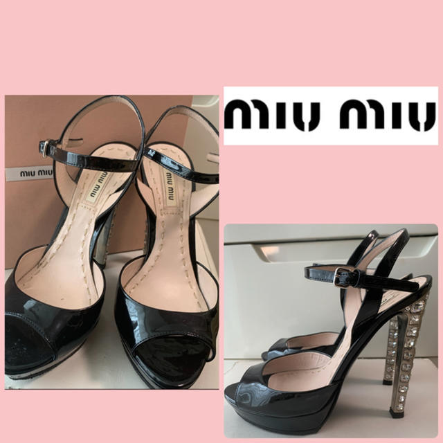 miumiu  ヒールビジューサンダル