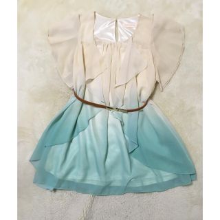 美品！シフォングラデーションワンピ♡(ミニワンピース)