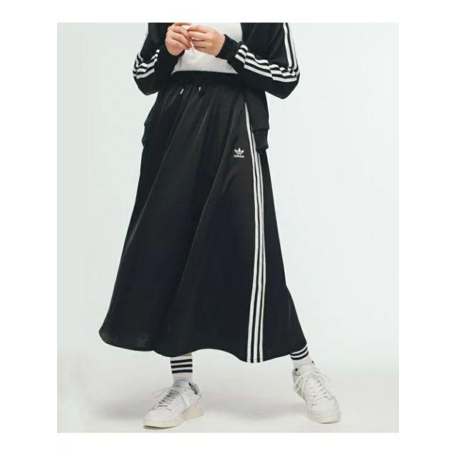 adidas(アディダス)の【新品】adidas LONG SATIN SKIRT ブラックM レディースのスカート(ロングスカート)の商品写真