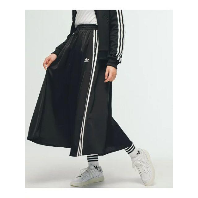 adidas(アディダス)の【新品】adidas LONG SATIN SKIRT ブラックM レディースのスカート(ロングスカート)の商品写真